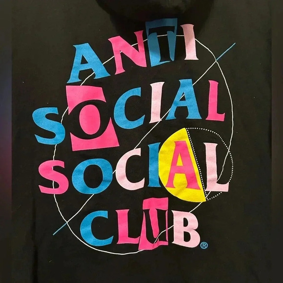 Anti Social Social Club Mood Bored Hoodie 'Black Unisex Size Medium - Picture 5 of 5